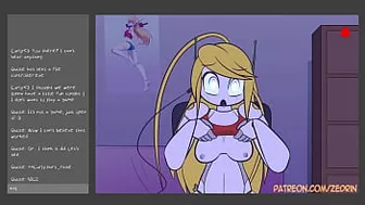 Cute hentai blonde plays with pussy (2D animation)