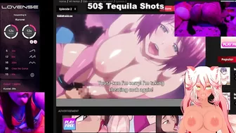 LEWD VTUBER CUMS WHILE WATCHING HENTAI WITH A BUTT PLUG AND LUSH IN HER!!! ll FANSLY : MIZZPEACHY