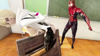 Spider Gwen BDSM Training Spanking Whipping Cum in Mouth - Spiderman Hentai Cartoon