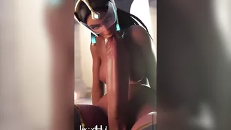 Futanari Pharah self Fellatio