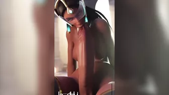 Futanari Pharah self Fellatio