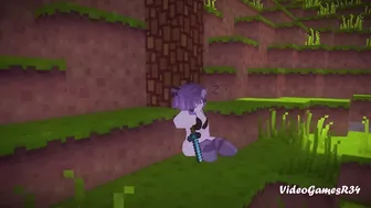 Minecraft Porn Zombie fucks girl relaxing under a tree