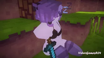 Minecraft Porn Zombie fucks girl relaxing under a tree