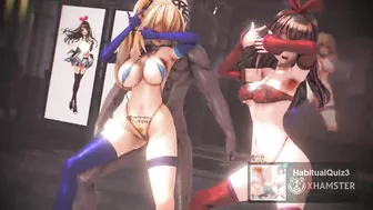 MMD r18 Kizuna AI & Mirai Akari Masked bitcH Erotic Show 3d hentai