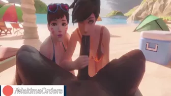 Tracer And D.Va at The Beach | MakimaOrders