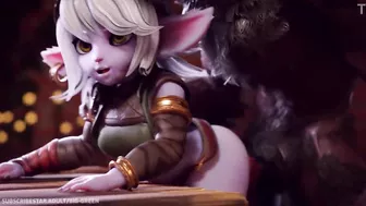 Tristana stretched by monster cocks