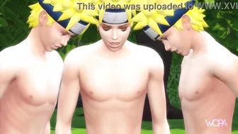 NARUTO UZUMAKI uses JUTSU SHADOW CLONE and fucks SAKURA HARUNO