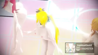 mmd R18 Mian, Riho, Amane, Nonono Ghost Dance BITCH HERO 3D HENTAI