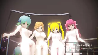 mmd R18 Mian, Riho, Amane, Nonono Ghost Dance BITCH HERO 3D HENTAI