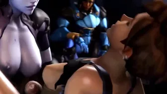 Widowmaker Sucking Friend's Penis Fucking Futanari