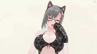 3D HENTAI Neko girl has a gorgeous orgasm and does AHEGAO