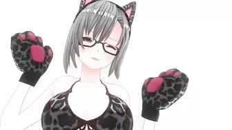 3D HENTAI Neko girl has a gorgeous orgasm and does AHEGAO