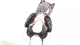 3D HENTAI Neko girl has a gorgeous orgasm and does AHEGAO