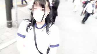 I went running in Ikebukuro with no bra, big tits gym clothes and bloomers and wearing a toy.