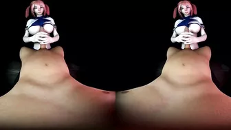 Japanese big boob hentai schoolgirl uncensored make handjob with two hands - VR180