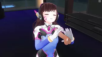 3D HENTAI D.VA jerks off your cock in the penthouse