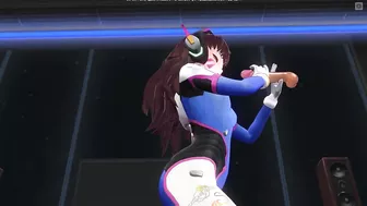 3D HENTAI D.VA jerks off your cock in the penthouse