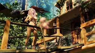 Sexy Futanari Cassie pissing in the forest and singing the funny song Disney