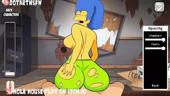 Hole House Game - Marge Simpson Riding Reverse Cowgirl (Back View)