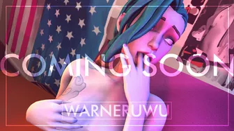 COMING SOON - uwu warner - blue hair girl jinx fingering and masturbates in her bedroom