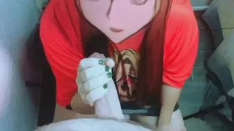 Snapchat blowjob anime girl sucking her boyfriend's big cock.