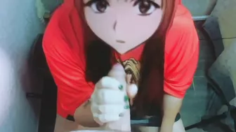 Snapchat blowjob anime girl sucking her boyfriend's big cock.