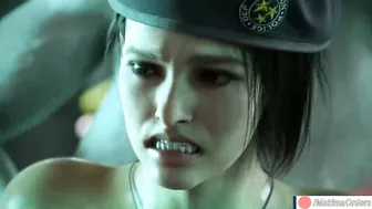 Jill Valentine gets Hard Fucked by Mrs Tyrant Huge Cock