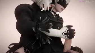 NieR Automata - 2B DULCE PLACER SEXUAL (3D HENTAI PORN, HANDJOB, BIG DICK) by MagMallow