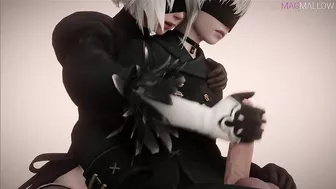 NieR Automata - 2B DULCE PLACER SEXUAL (3D HENTAI PORN, HANDJOB, BIG DICK) by MagMallow