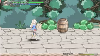 Blonde princess has sex with men in Iris in wonderland hentai gameplay