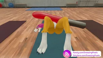 VR Pornstar Sneezing Pixels Lifting Massive Cock at the Gym