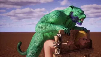 Alien Reptilian Breeds Slave White Girl - 3D Animation