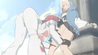 Guilty Gear Jack O giving Bridget a blowjob