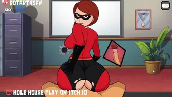 ElastiGirl Reverse Cowgirl X Ray Creampie POV - Hole House