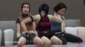 Resident evil - Lesbian Parody - Ada Wong, Jill Valentine and Claire Redfield