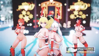 mmd r18 ITZY WANNABE Ruby Weiss Blake Yang Nora Bikini Santa Outfit 3d hentai