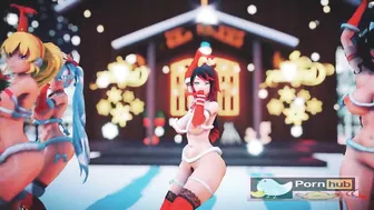 mmd r18 ITZY WANNABE Ruby Weiss Blake Yang Nora Bikini Santa Outfit 3d hentai