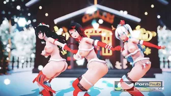 mmd r18 ITZY WANNABE Ruby Weiss Blake Yang Nora Bikini Santa Outfit 3d hentai