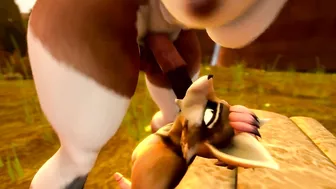 Furry Femboy gets throat fucked by Horsecock Futa