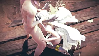 Angewomon Deepthroat Blowjob : Digimon Hentai Parody