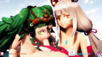 MMD R18 Nia x Sothis Double Blowjob