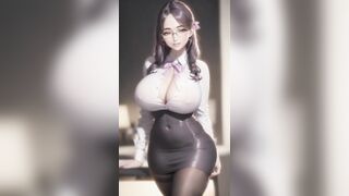 Japanese School Teacher Big Boobs AI Art