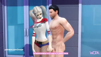 Harley Quinn having sex with Bruce in front of his wife