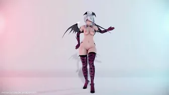 HAKU Succubus Good-night Kiss choreography video R-18 - Dark Red Socks Color Edit Smixix