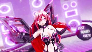 Hyperdimension Neptunia Iris Heart Hentai Undress Dance Plutia Lady MMD 3D Red Hair Color Edit Smixix