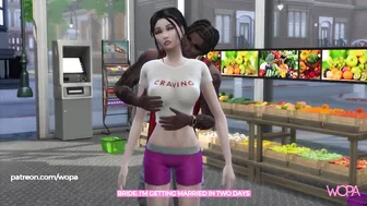 Bride enjoying the last days before getting married. Sex in the supermarket - interracial cheating