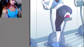 Girl cum on exercise bike