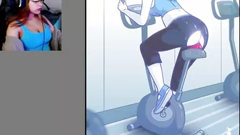 Girl cum on exercise bike