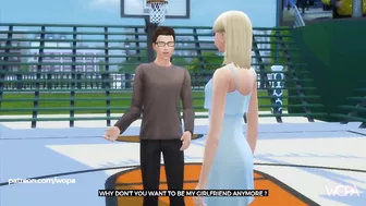 Girlfriend cheats in front of boyfriend with basketball player