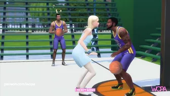 Girlfriend cheats in front of boyfriend with basketball player